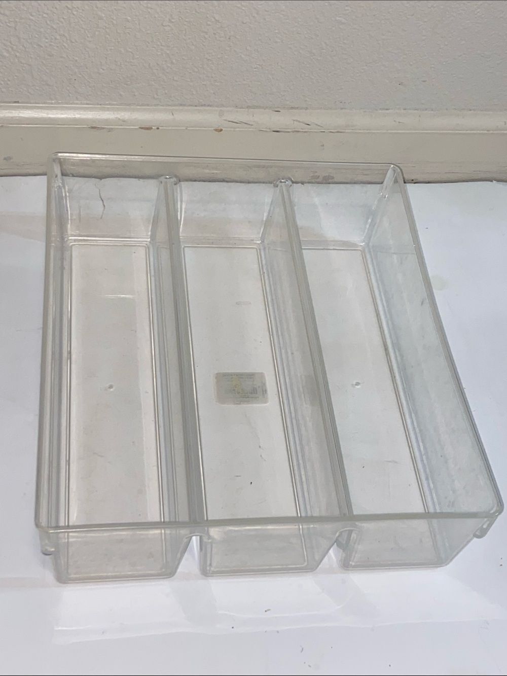 10/$50 Mainstays Clear Plastic 3-Section Drawer Organizer